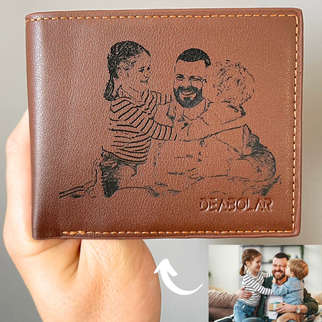 Photo Engraved Wallet - You are my Superhero Dad - Image 6