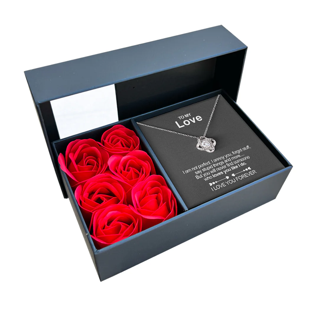 Sterling Silver Necklace - With 6 Roses - To My Love - Image 3