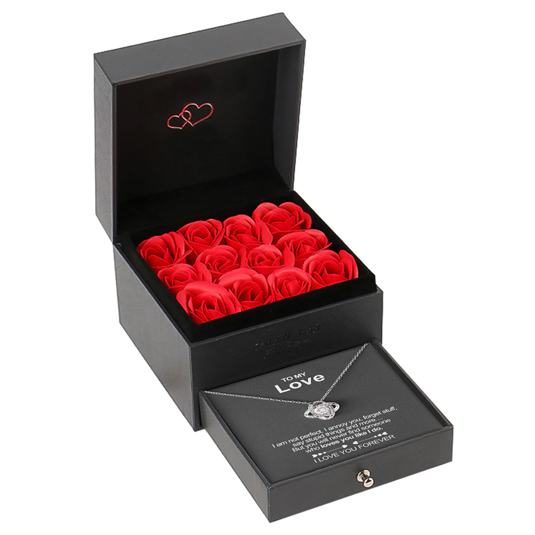 Sterling Silver Necklace with Rose Box - To My Love - Image 3
