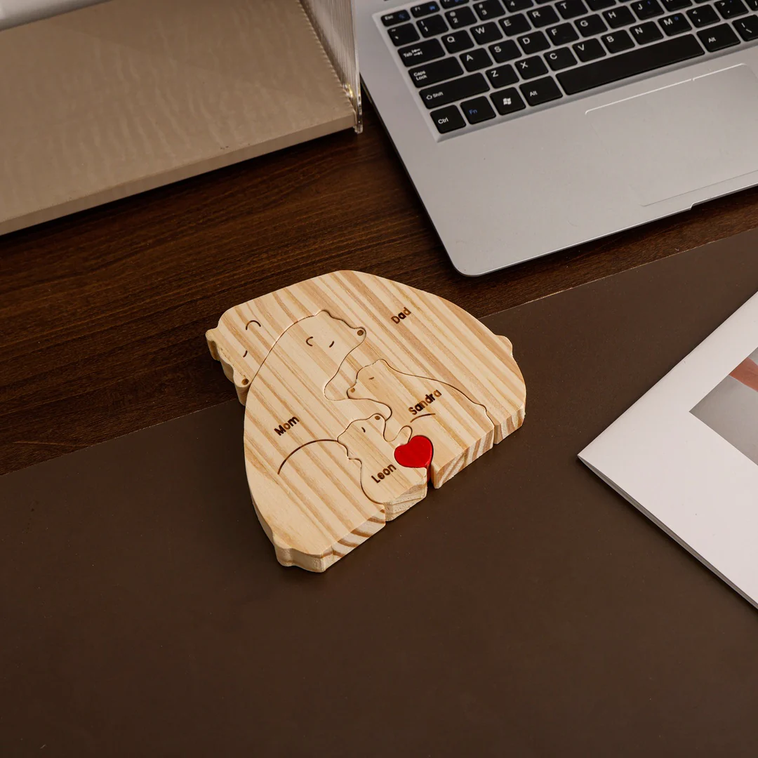 My family- Wooden Bear Puzzle Set - Image 3